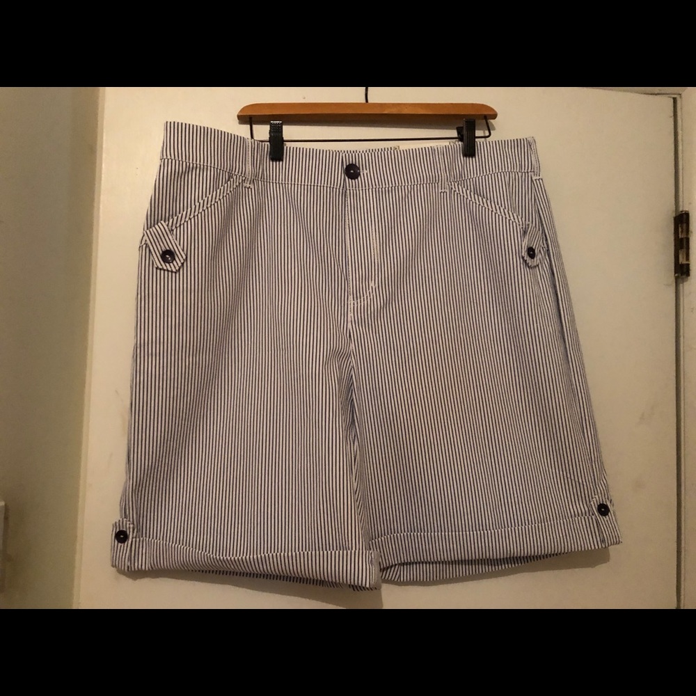 In Every Story Blue and White Striped Shorts